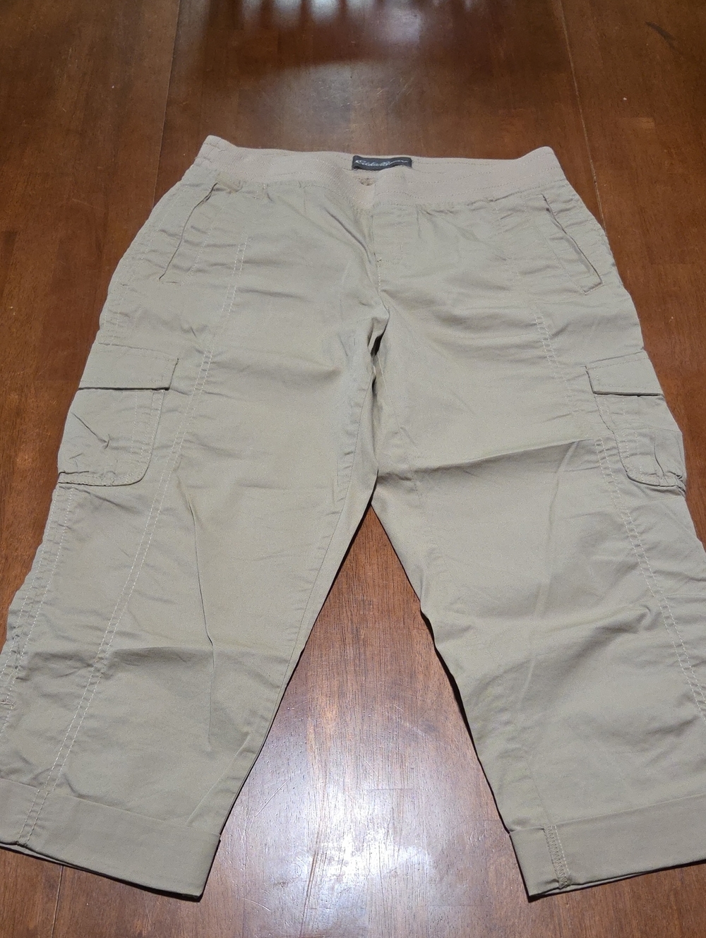 Tan Cargo Capri Pants